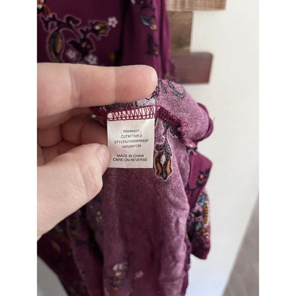 Charming Charlie Paisley Floral Dress Med lightweight adjustable sleeve summer - Picture 6 of 7